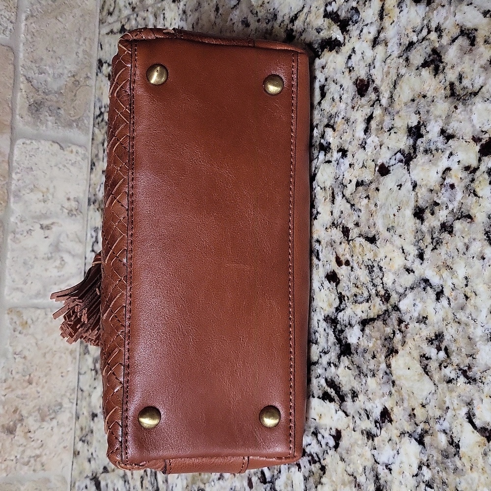 Patricia Nash Sora Braided Stitch Leather Cutout Satchel - Picture 7 of 13